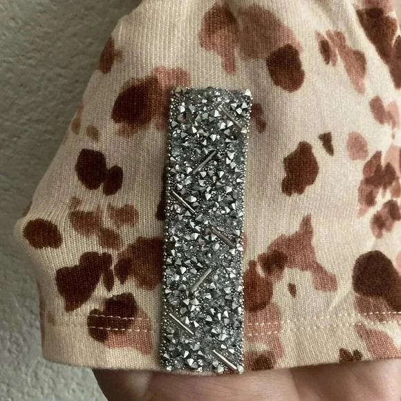 💥🆕 Como Blu Smocked All Over Print Short Sleeve Top M🆕 - Picture 7 of 10